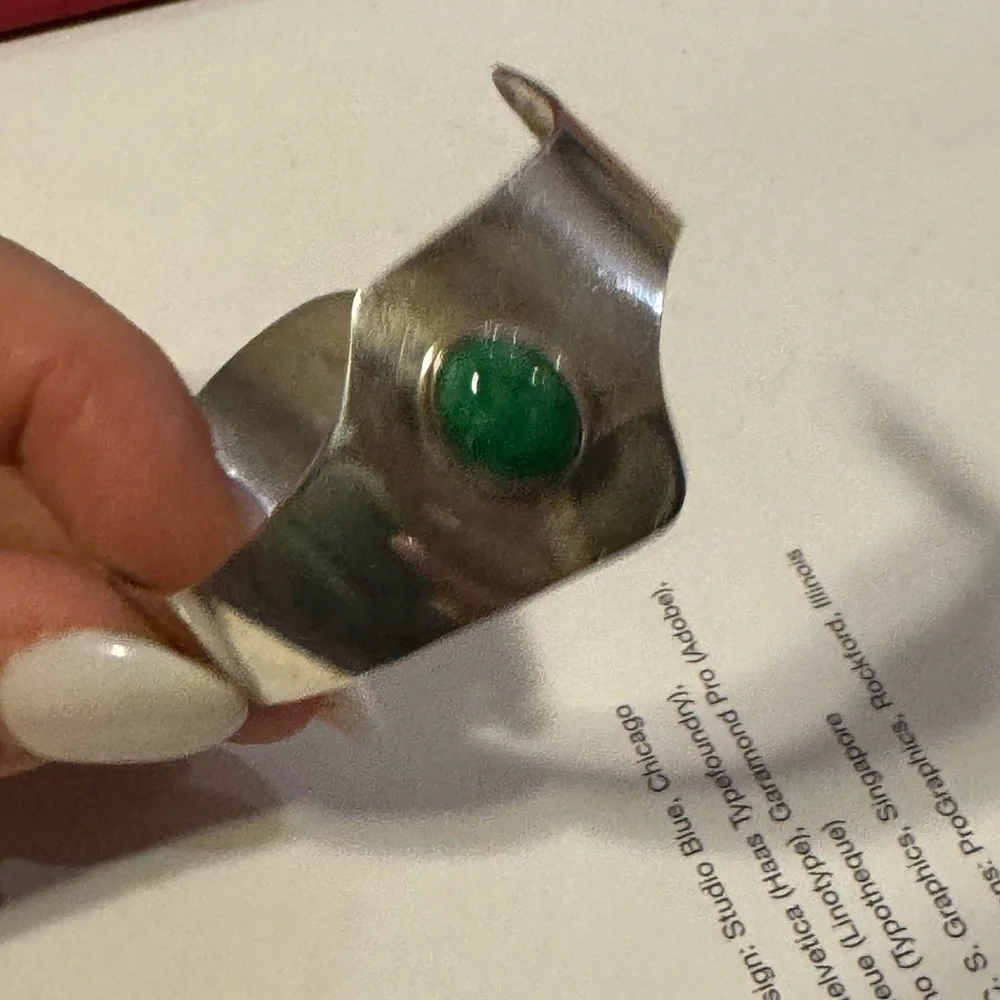 925 Sterling silver and turquoise cuff bracelet 18.4g - Picture 14 of 16